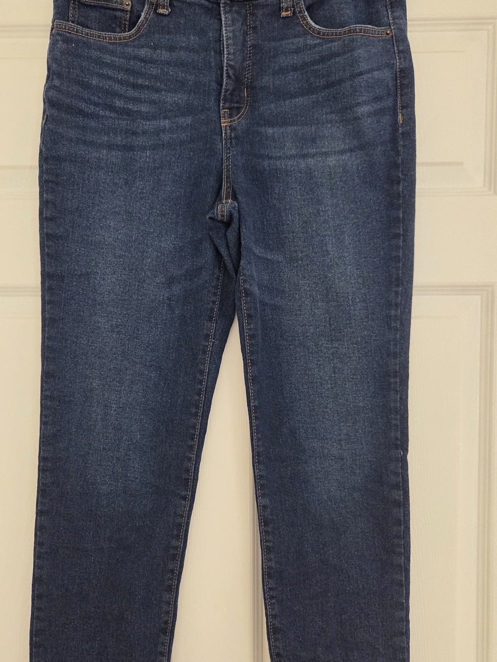 crown & ivy Dark Blue High Rise Vintage Straight Jeans